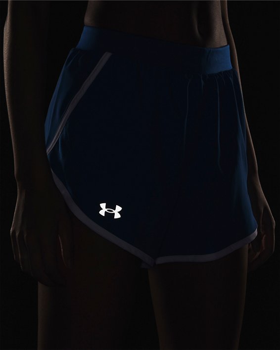 Women's UA Fly-By 2.0 Shorts, Blue, pdpMainDesktop image number 3